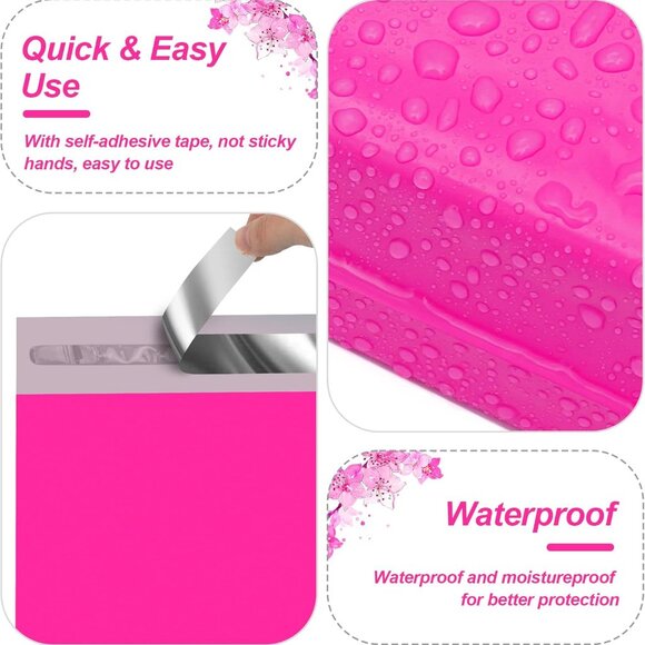 🔥 (25) 10x13" THANK YOU Poly Mailers Hot Pink Shipping Envelope Bags - Picture 5 of 8